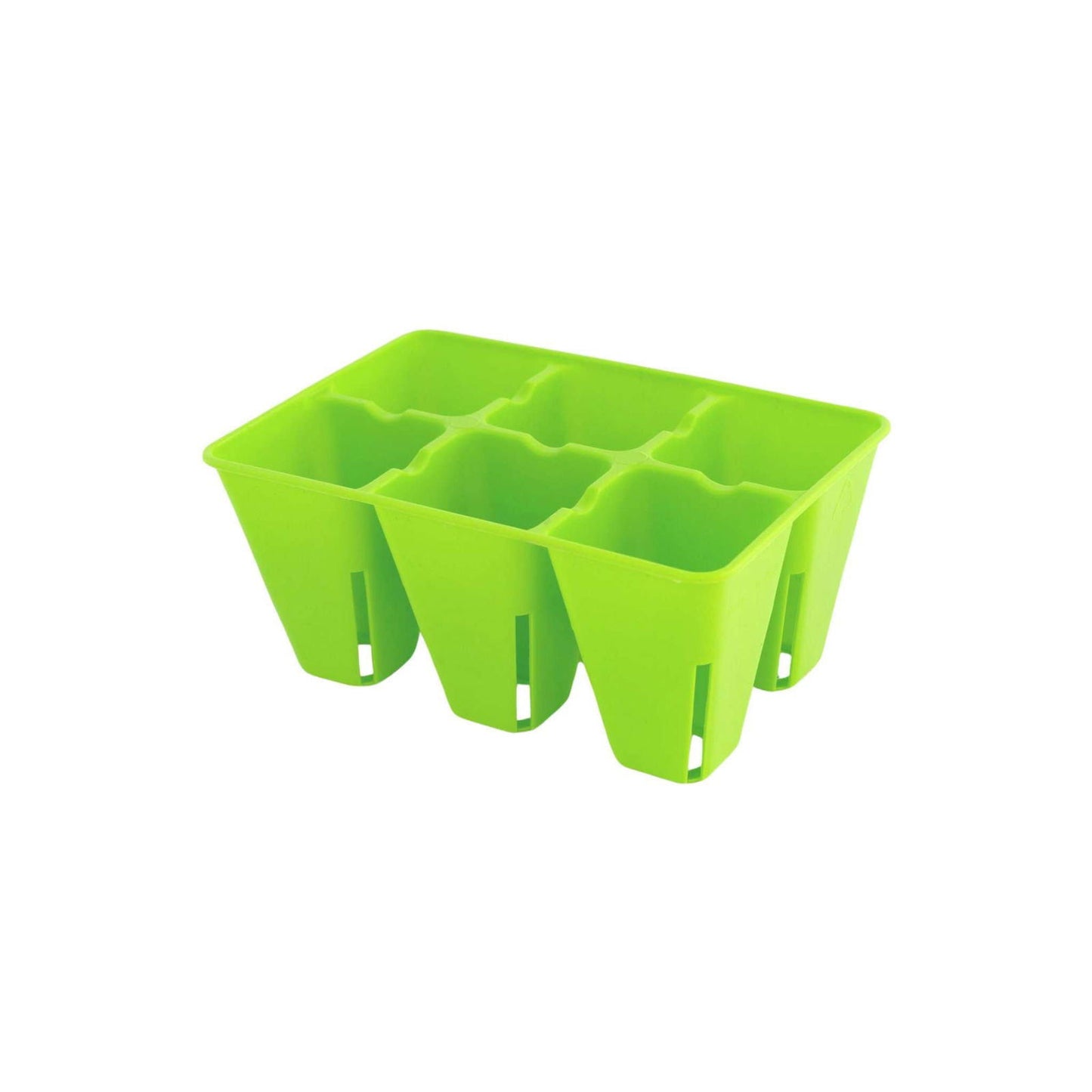 Bootstrap Farmer 6-cell plug tray inserts in various colors, perfect for seed starting and plant propagation.