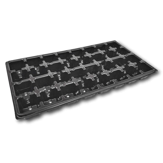 The Bootstrap Farmer Seed Starter Trays - 32 Cell feature black plastic construction with multiple square cells, perfect for starting seeds or seedlings. They're neatly arranged in rows and displayed against a white background.