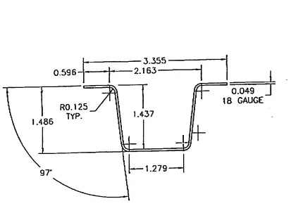Bootstrap Farmer’s Greenhouse Steel Hip and Brace Channel is ideal for hoop house bracing, with dimensions of 3.355" width, 1.486" height, 1.437" inner width, and durable 18-gauge (0.049") steel for wind and snow load protection.