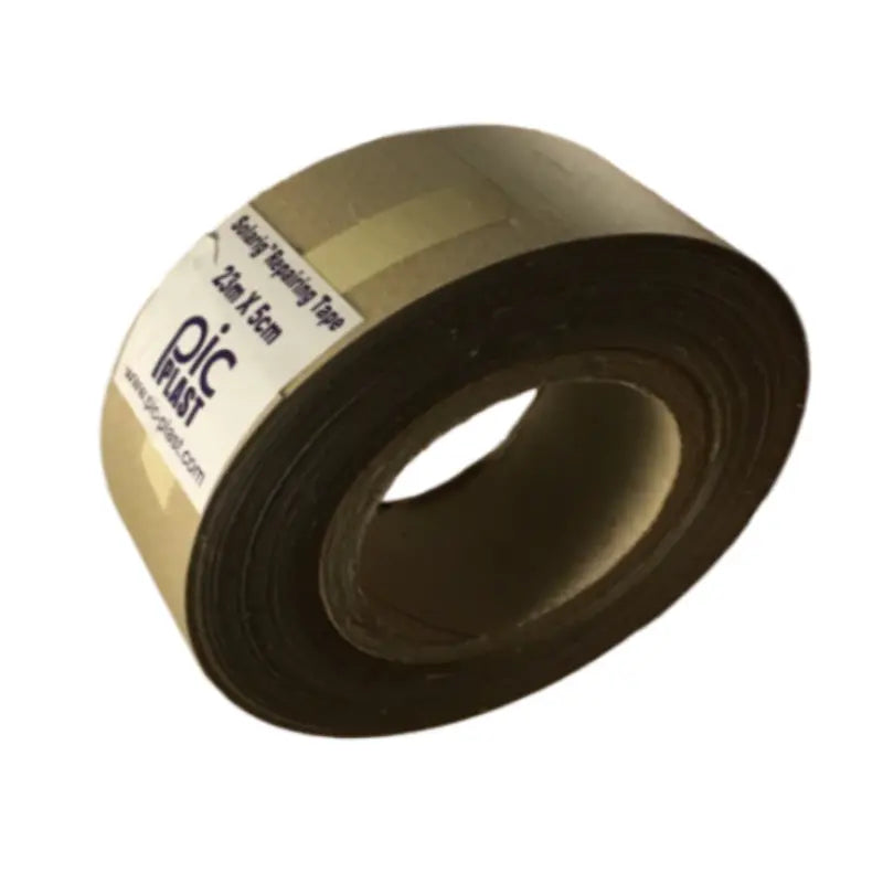 A roll of Bootstrap Farmer Woven Plastic Repair Tape for greenhouse use, featuring a white label with "7cm x 15cm," is shown on a white background.