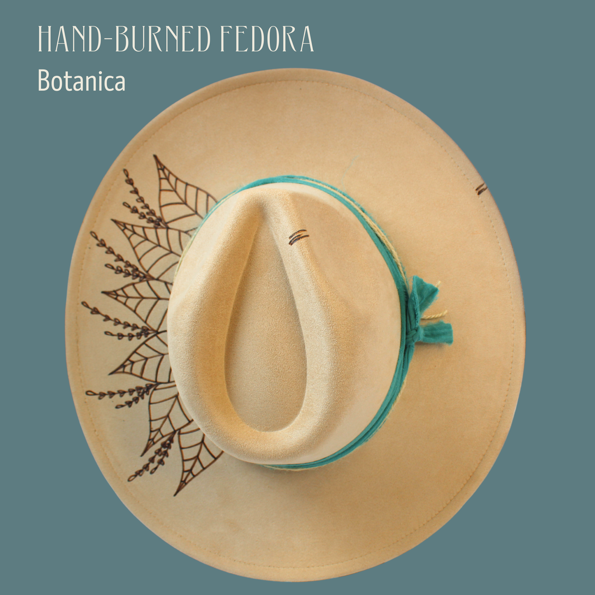 Botanica Hand-Burned Fedora - Blessings Grow Meadows