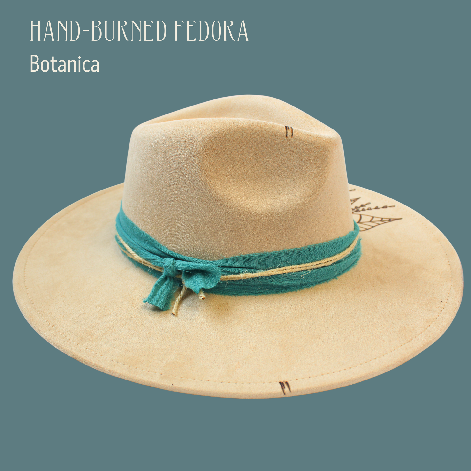 Botanica Hand-Burned Fedora - Blessings Grow Meadows