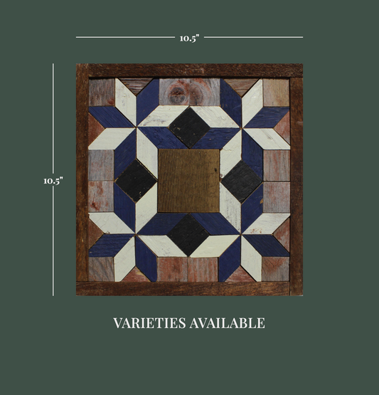 Amish Handmade Barn Quilt - Square (10.5 in x 10.5 in x 1 in)