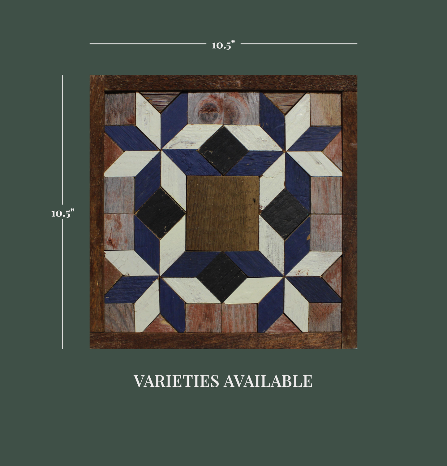 Amish Handmade Barn Quilt - Square (10.5 in x 10.5 in x 1 in)