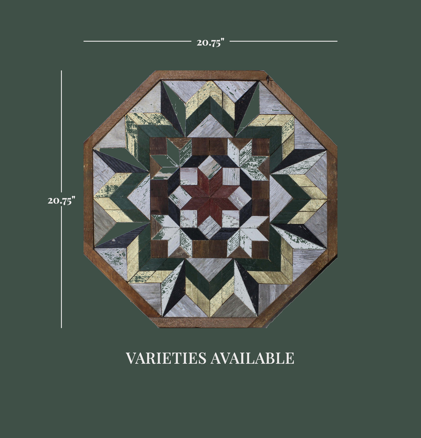 Amish Handmade Barn Quilt - Octagon (20.75 in x 20.75 in x 1 in)