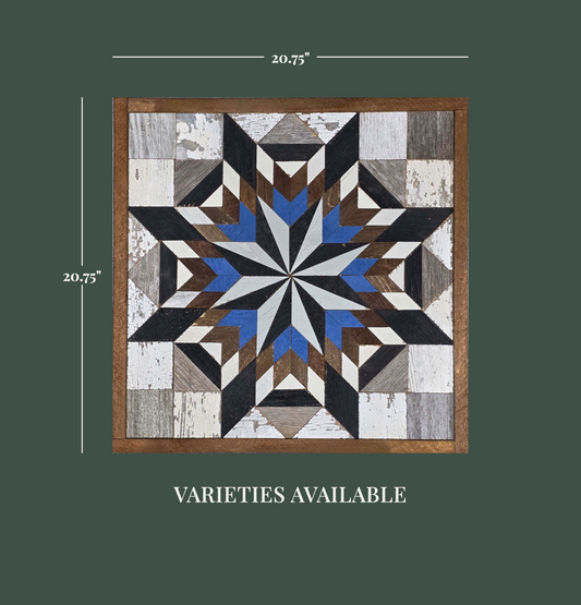 Amish Handmade Barn Quilt - Square (20.75 in x 20.75 in x 1 in)