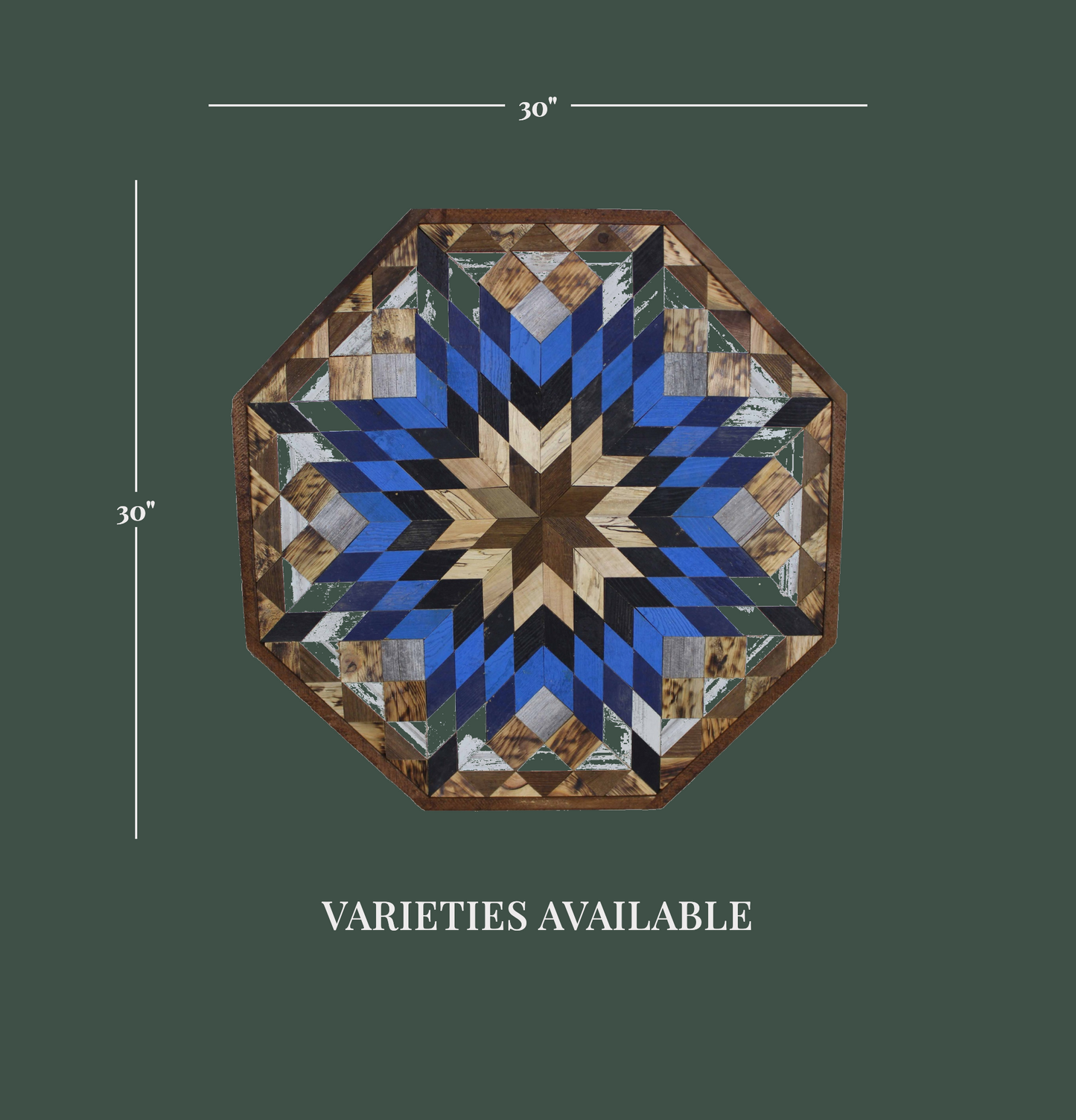 Amish Handmade Barn Quilt - Octagon (30.5 in x 30.5 in x 1 in)