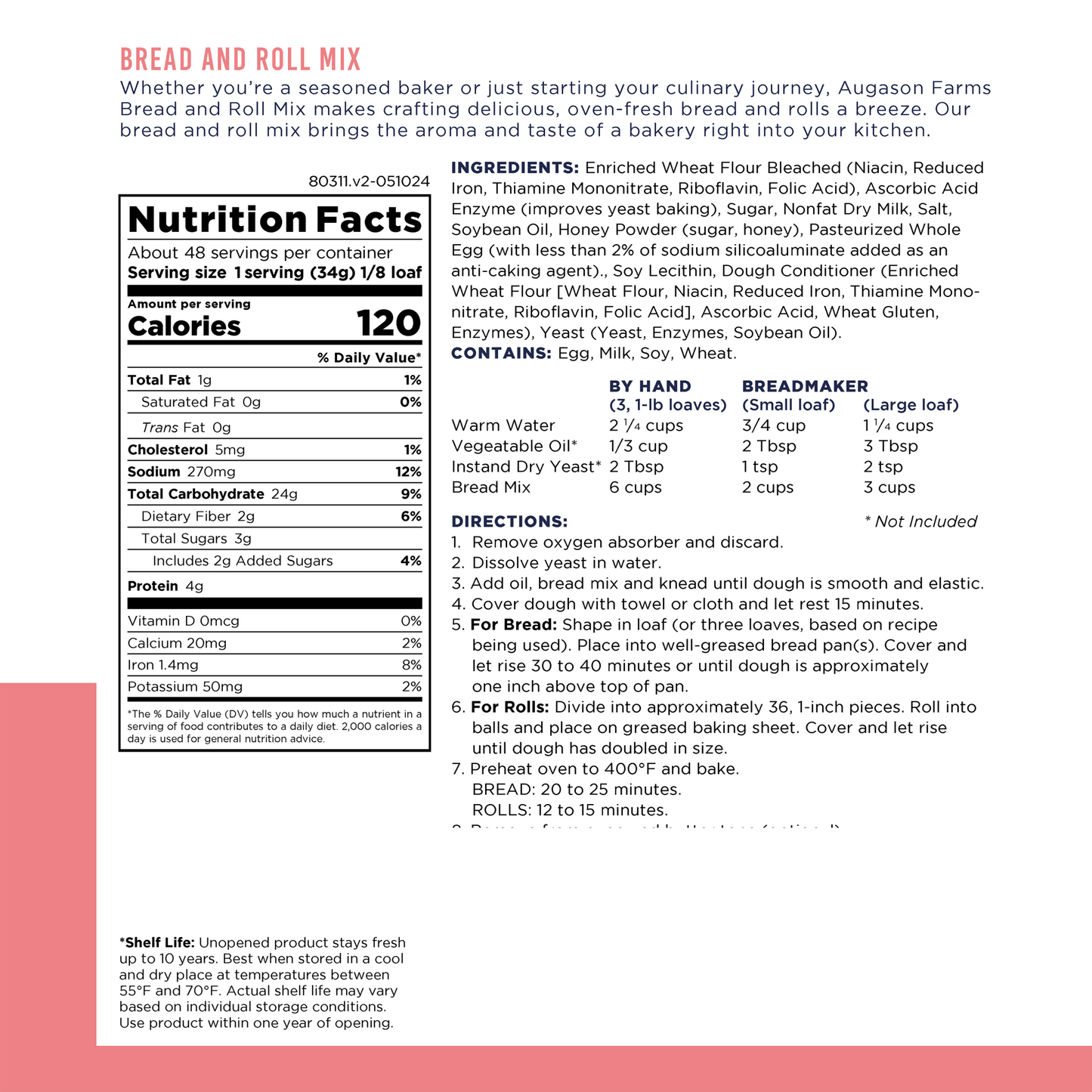 Bread and Roll Mix Can, 48 Servings - Blessings Grow Meadows