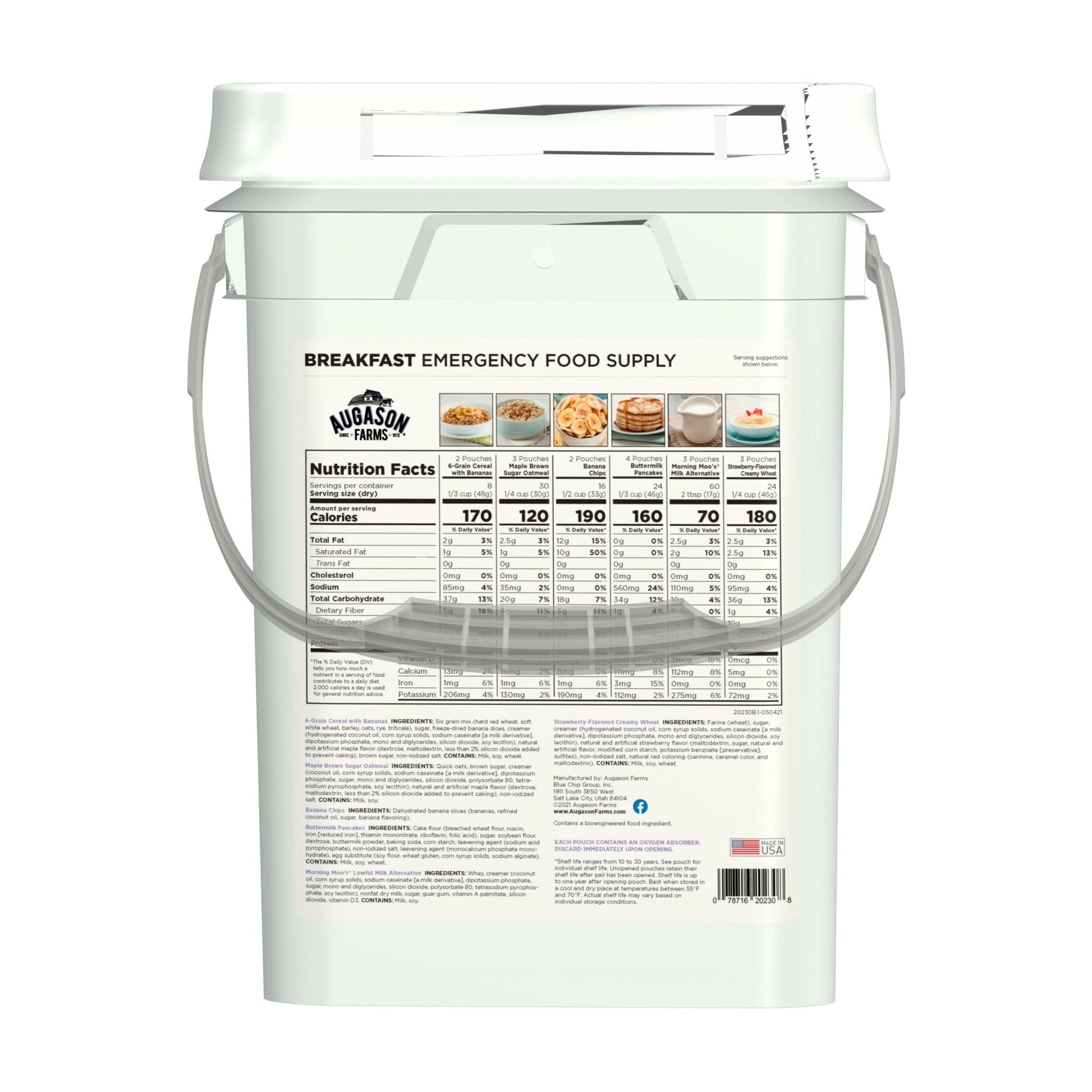 Breakfast Variety Pail, 162 Servings - Blessings Grow Meadows