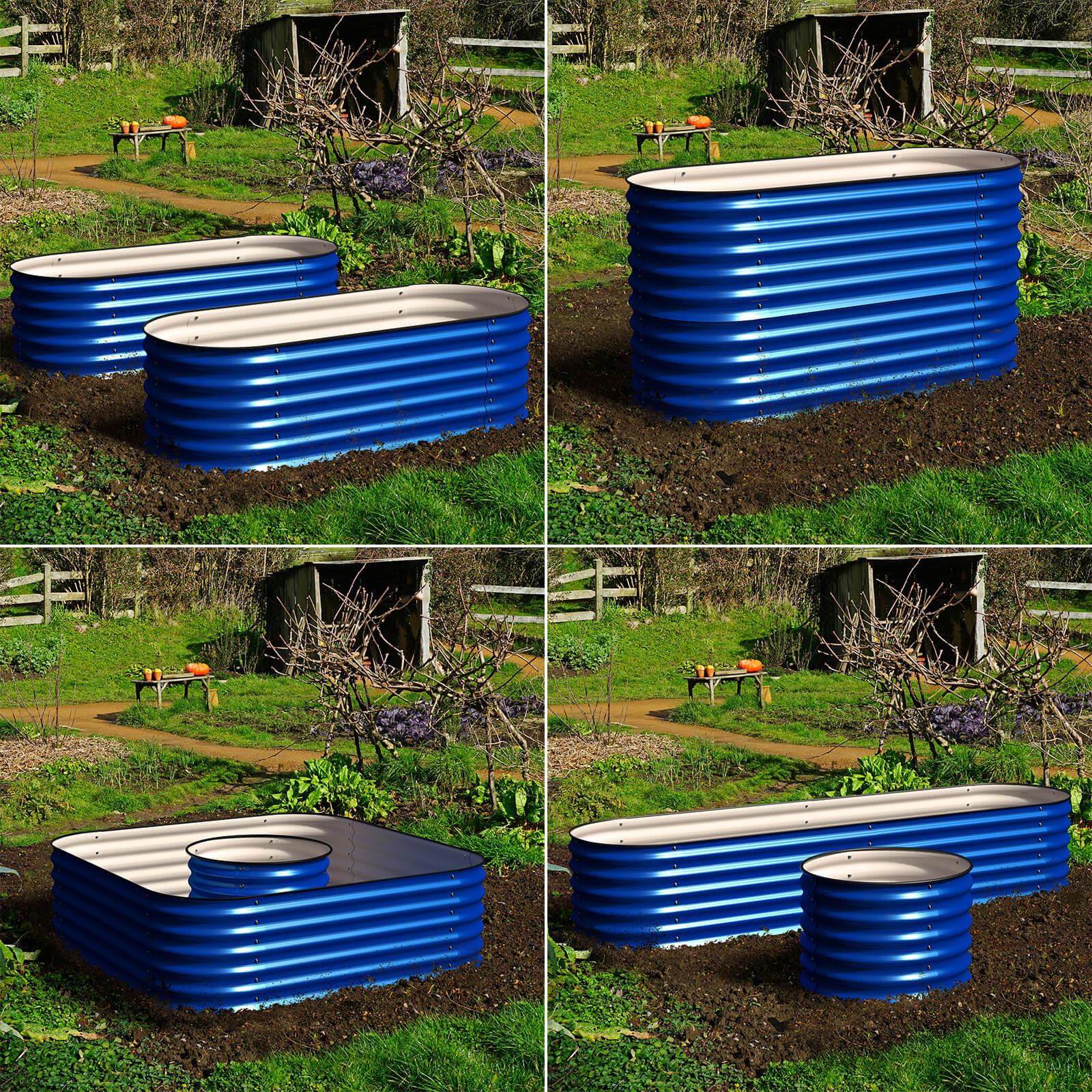 Olle 4-Style Modular Galvanized Raised Garden Bed...