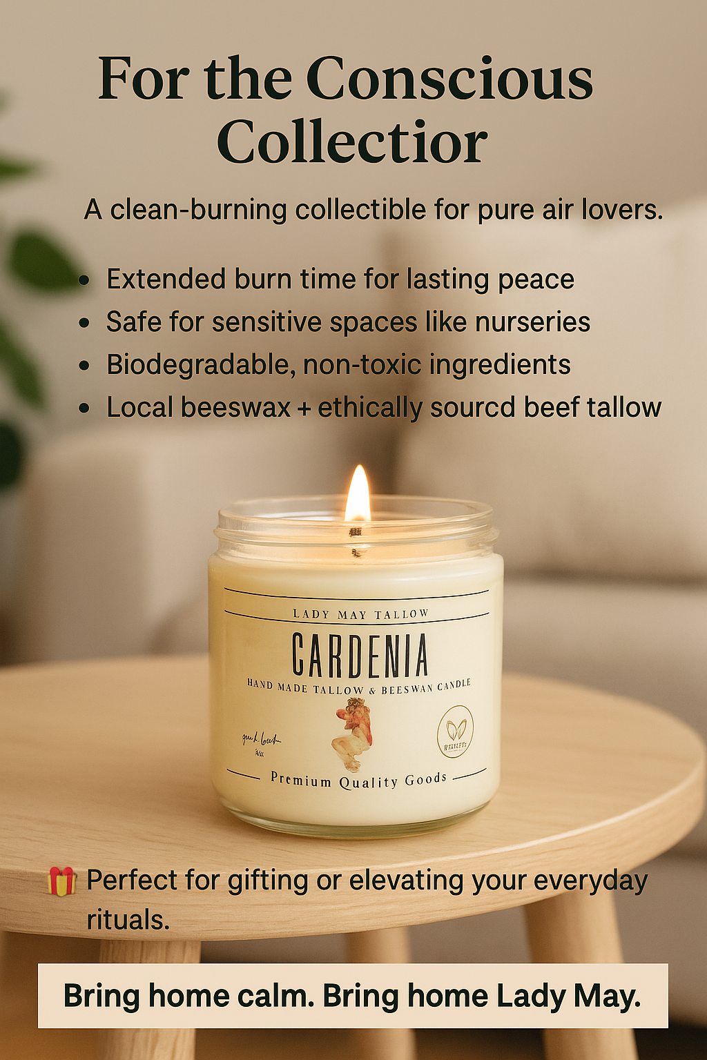 All-Natural DeluxeTallow Skin care and Candle Set Premium Quality All Natural Gift Box by The Lady May - Lady May Tallow ~ Blessings Grow Meadows