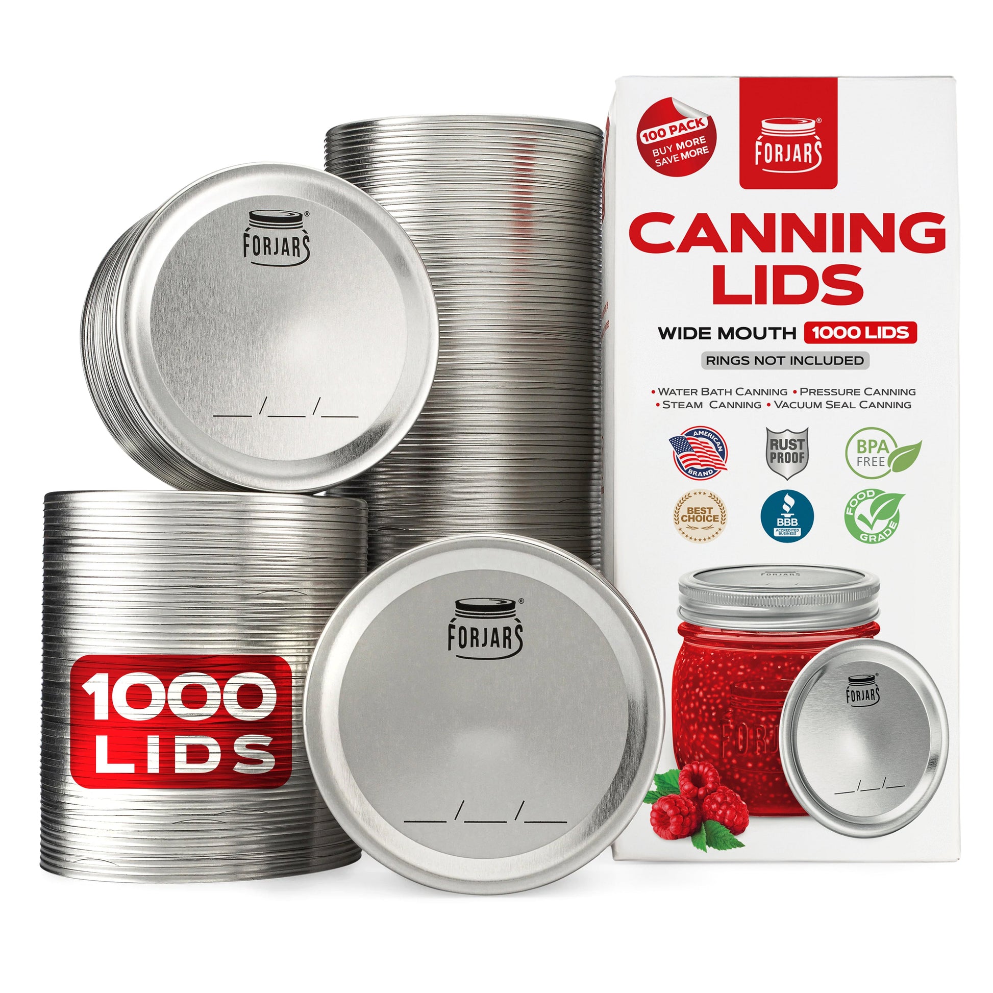 Forjars®  - 1000 Wide Mouth Canning Lids - Blessings Grow Meadows