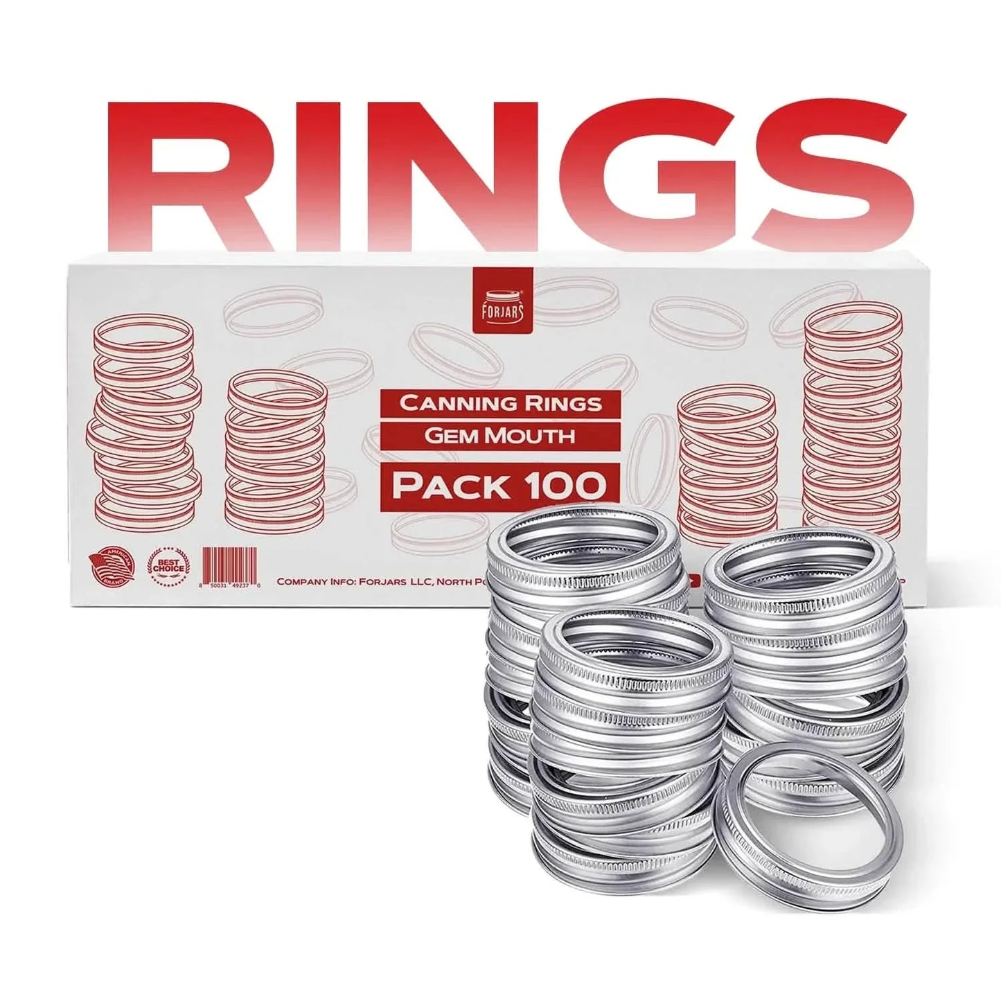 Forjars® - 100 Gem Mouth Rings - Blessings Grow Meadows