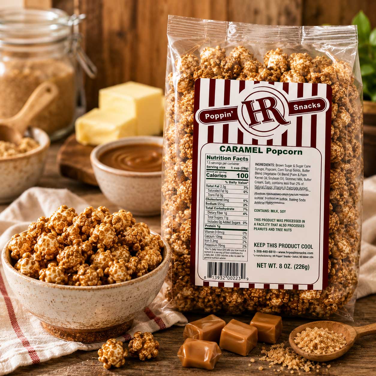 Caramel Popcorn | 8 oz | HR Poppin' Snacks