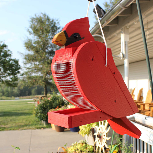 Amish-Made Bird Feeder – Handcrafted Wooden Bird Shaped Feeders (Multiple Styles)