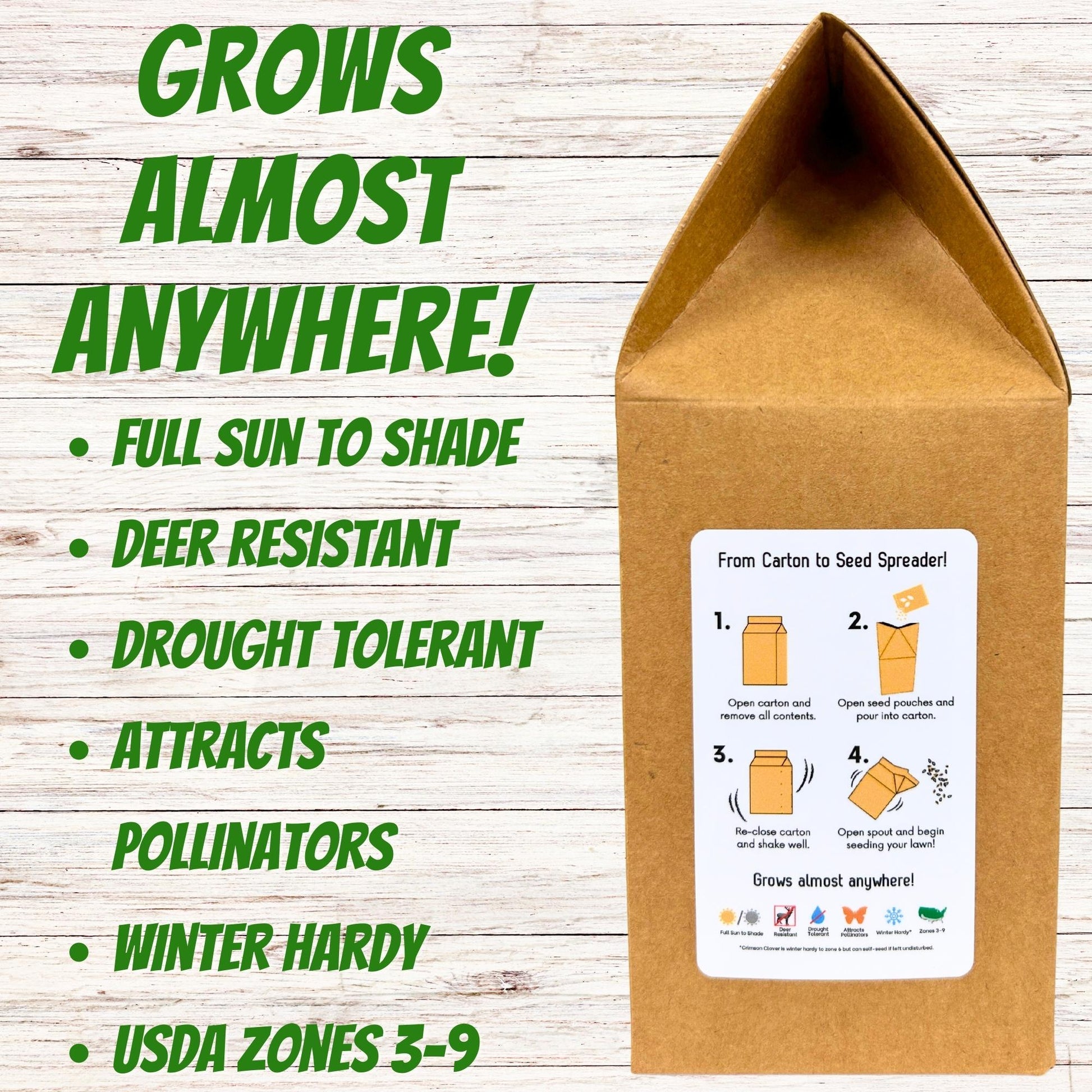 Dutch White Clover Eco-Friendly Seeding Kit - Blessings Grow Meadows