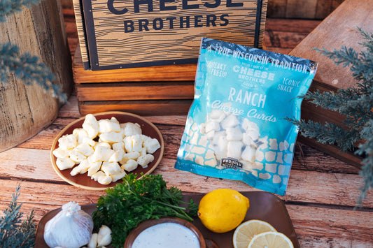 Fresh Ranch Cheese Curds from Cheese Brothers, Inc., showing a pack of creamy cheese curds ready to enjoy.
