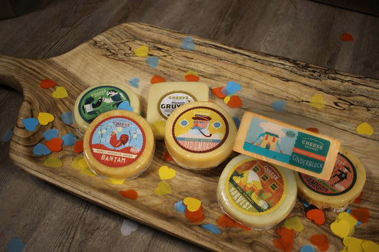 Cheese Brothers, Inc. Cheese and Thank You gift box with assorted cheeses and thank you note, perfect for gifting occasions.