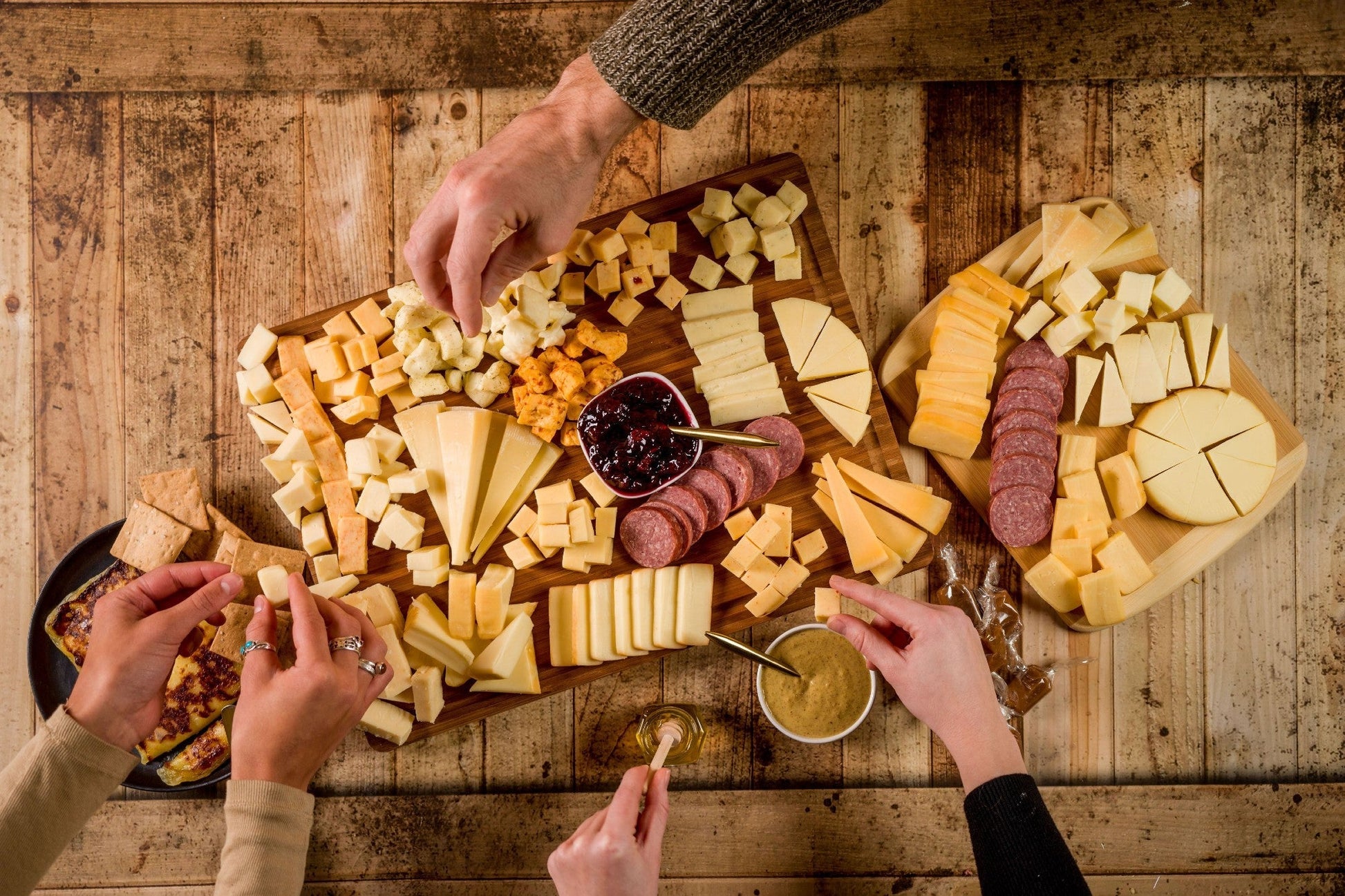 Cheese Brothers Inc. Just About Everything Box with assorted cheeses, snacks, and gourmet treats in a gift bundle.