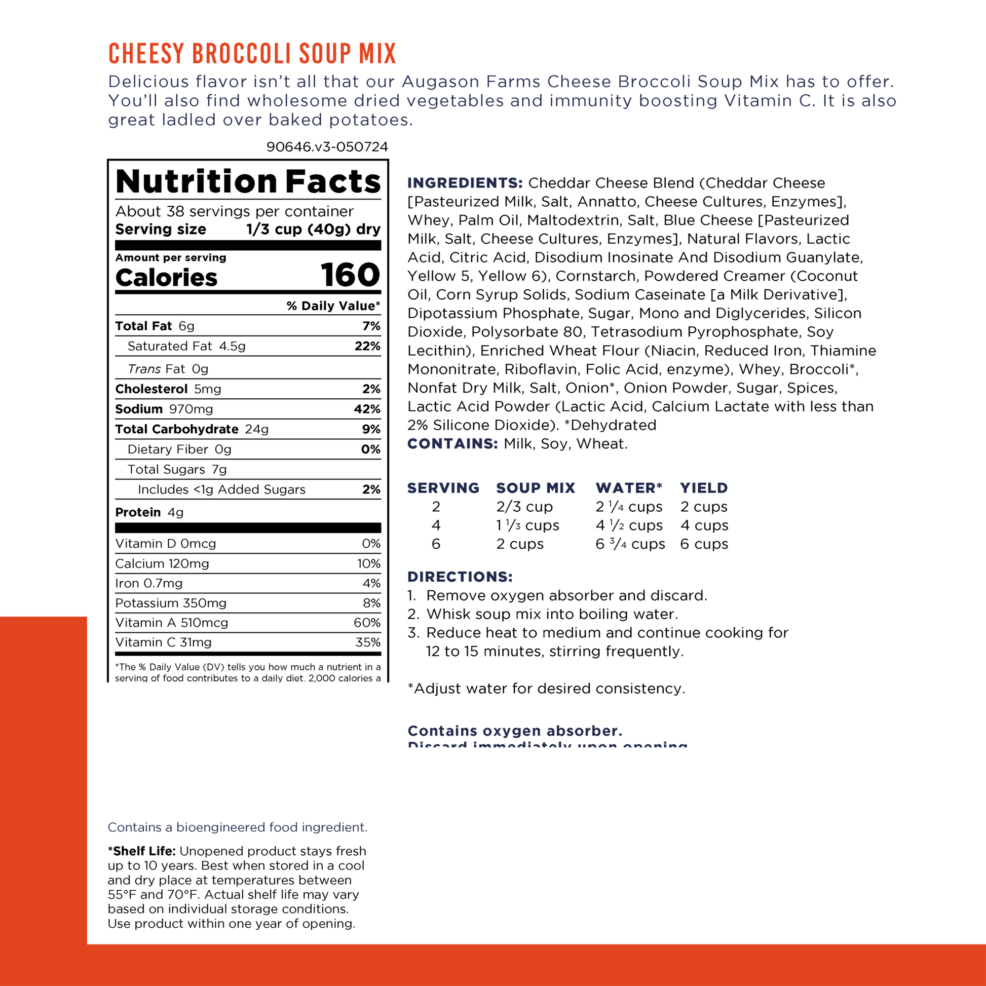 Cheesy Broccoli Soup Mix Can, 38 Servings - Blessings Grow Meadows