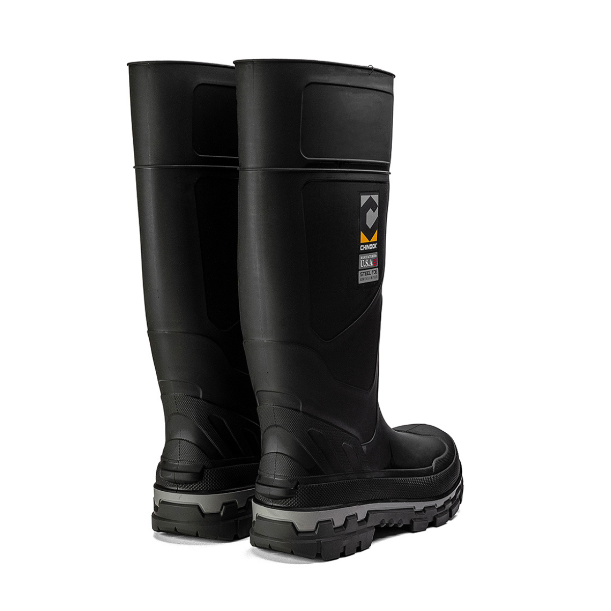 Kickaxe 15" Steel Toe Waterproof Rubber Boot – Black/Grey - Blessings Grow Meadows