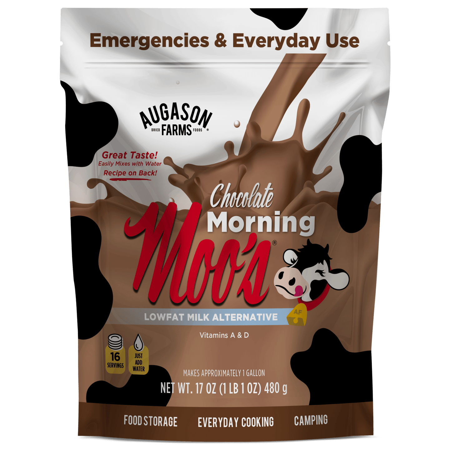 Chocolate Morning Moo's Milk Alternative Pouch, 16 Servings - Blessings Grow Meadows