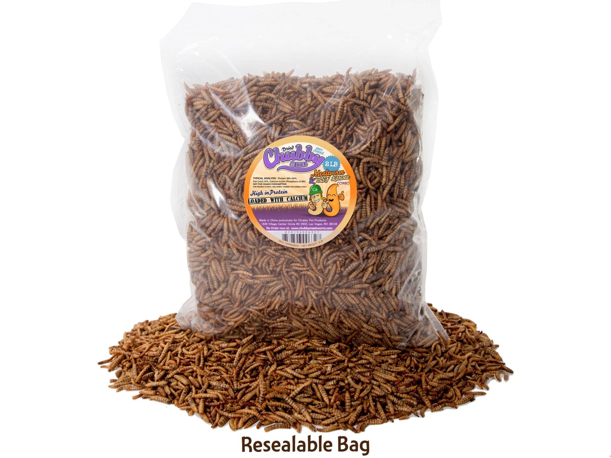 2lb Chubby Mix (Mealworm & Black Soldier Fly Larvae Combo) - Blessings Grow Meadows