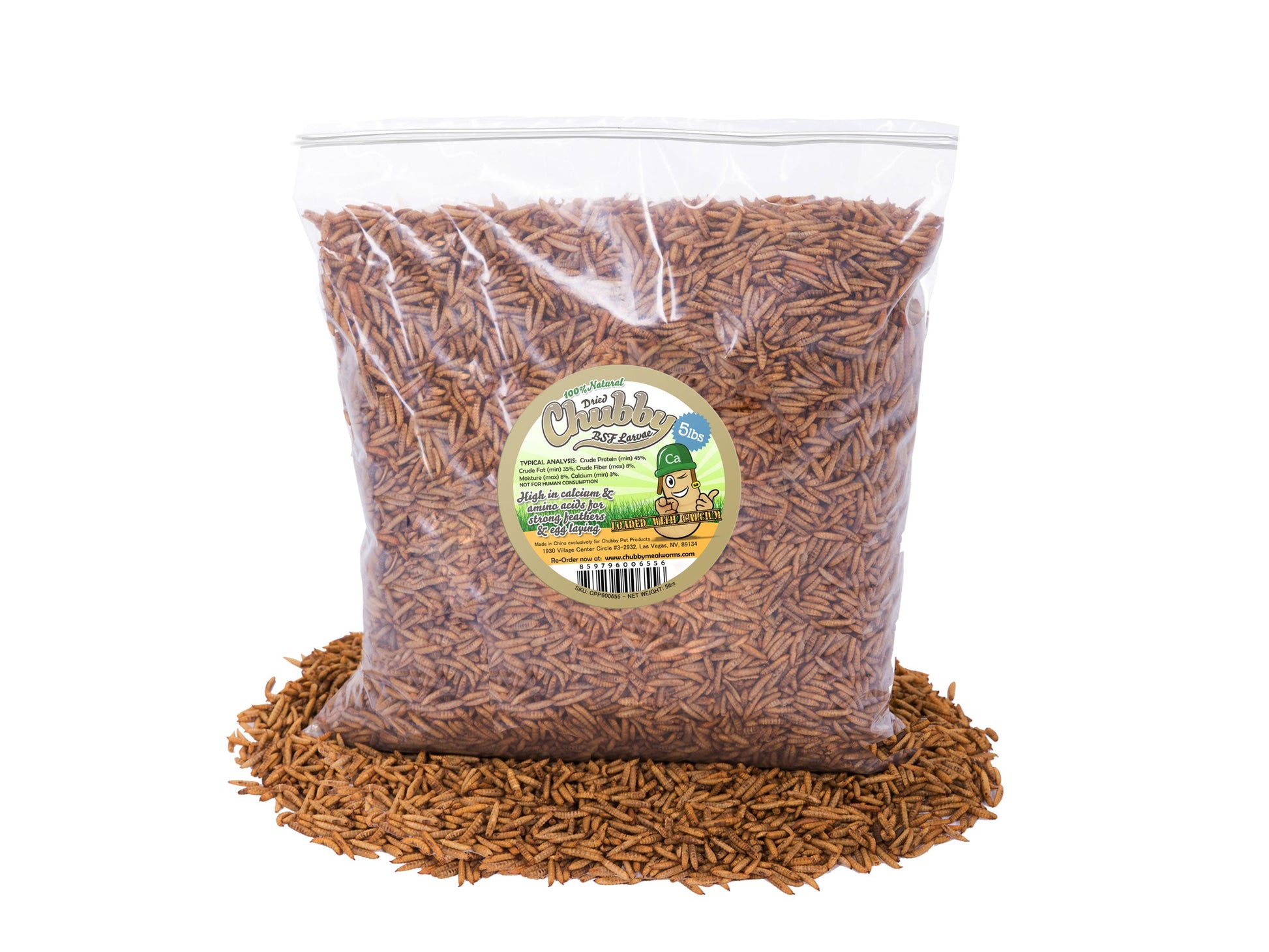 5LB Chubby Dried Black Soldier Fly Larvae - Blessings Grow Meadows