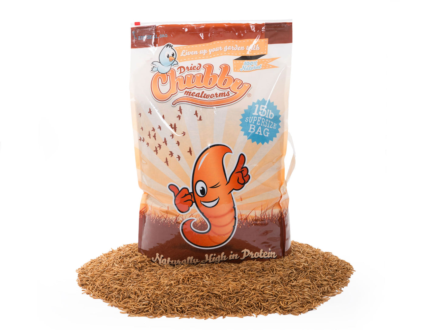 15Lbs Chubby Dried Mealworms - Blessings Grow Meadows