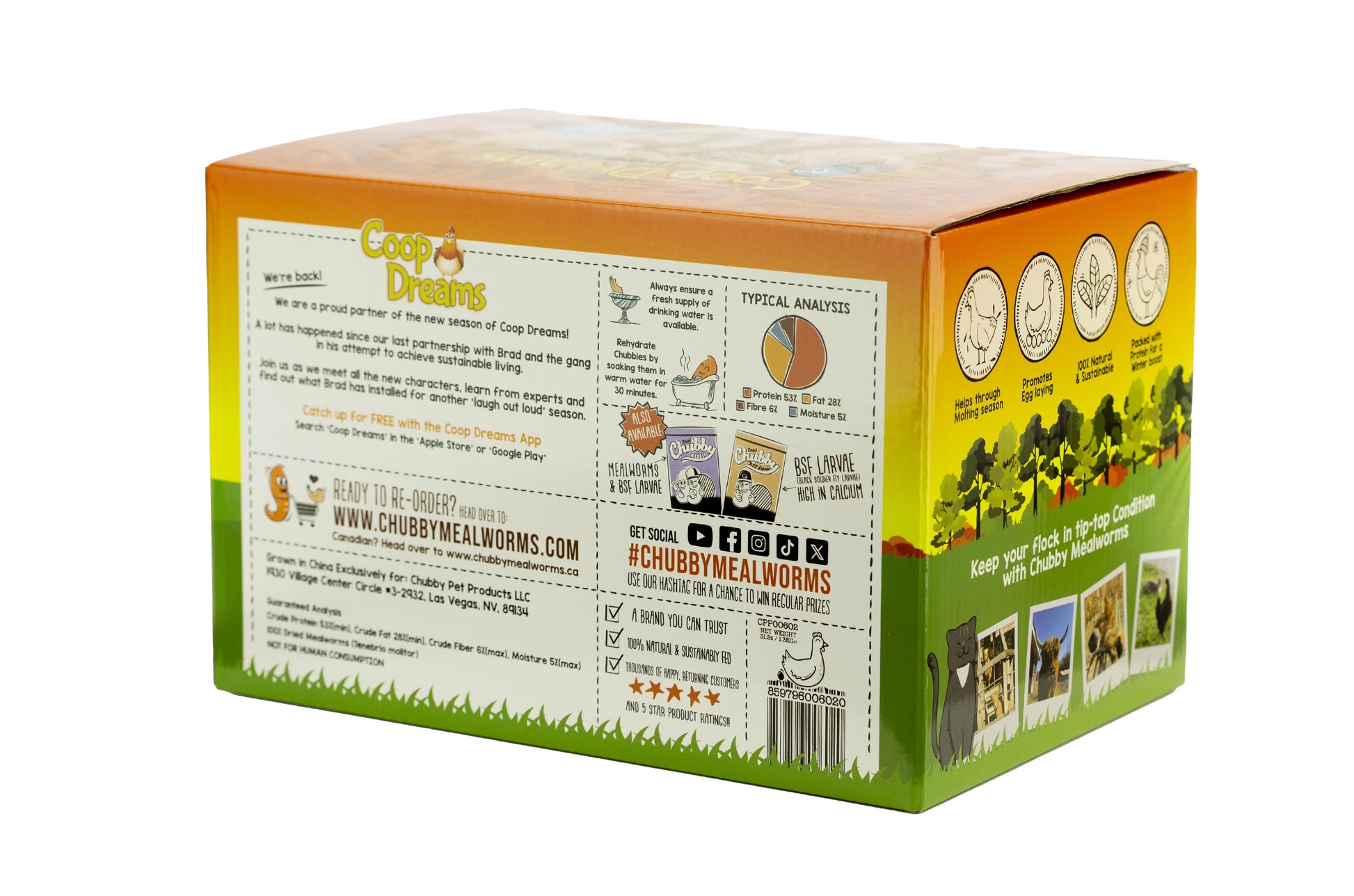 4x 3Lb (12lbs) Chubby Dried Mealworms - Coop Dreams Limited Edition Boxes - Blessings Grow Meadows