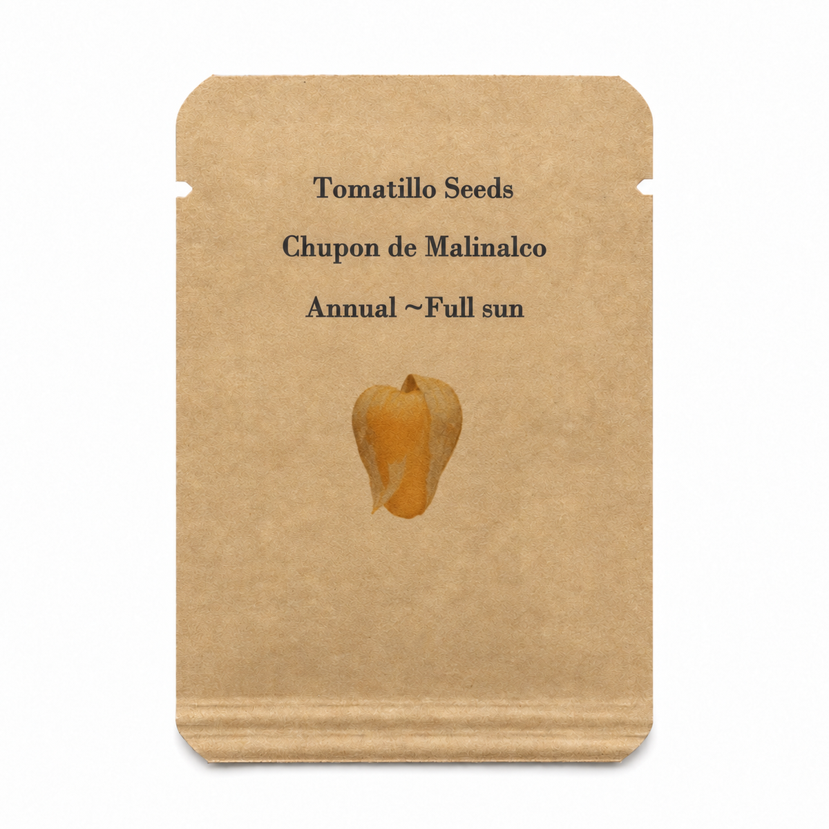 Packet of Steep Hill Garden Chupon de Malinalco tomatillo seeds, heirloom Mexican variety for salsa and fresh eating.