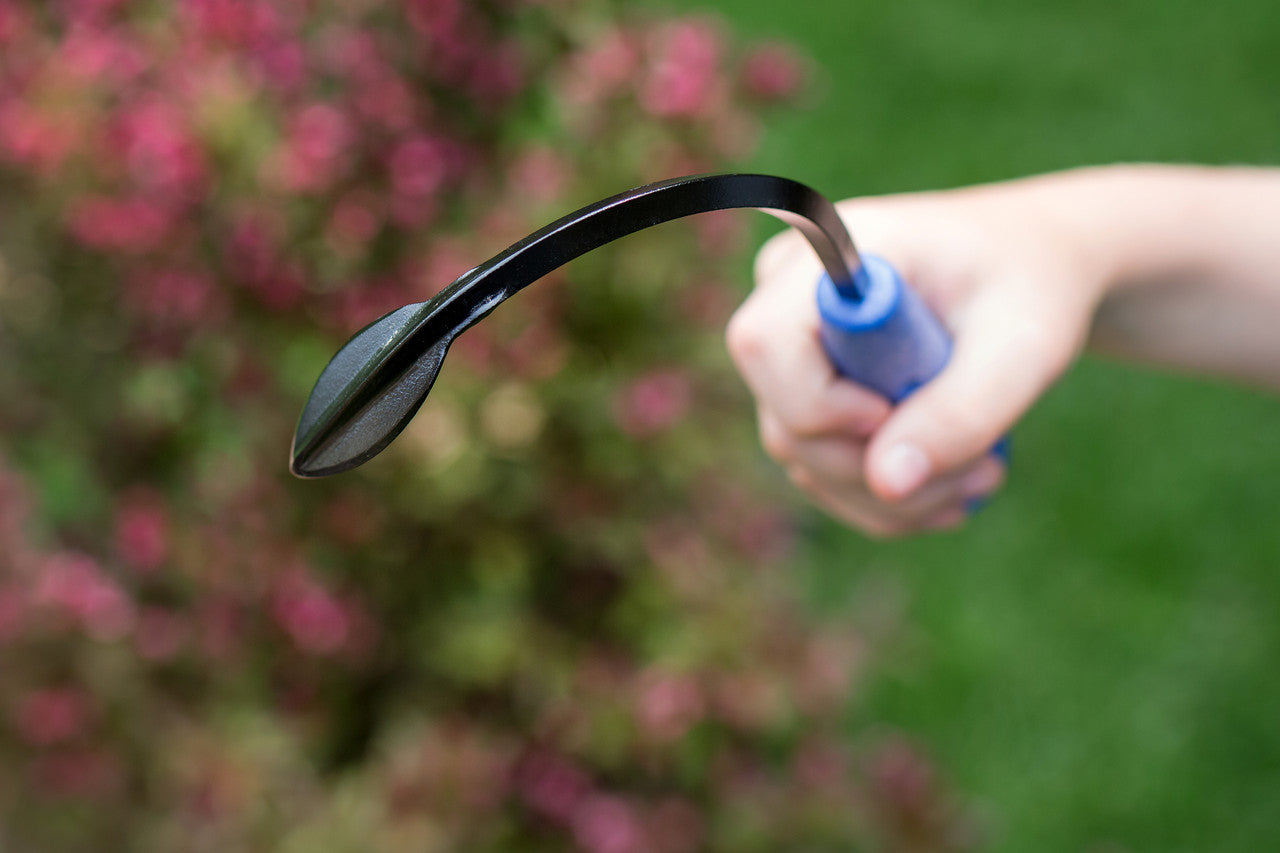 CobraHead Mini Weeder and Cultivator garden tool with ergonomic handle and sharp metal tines for weeding and soil cultivation.