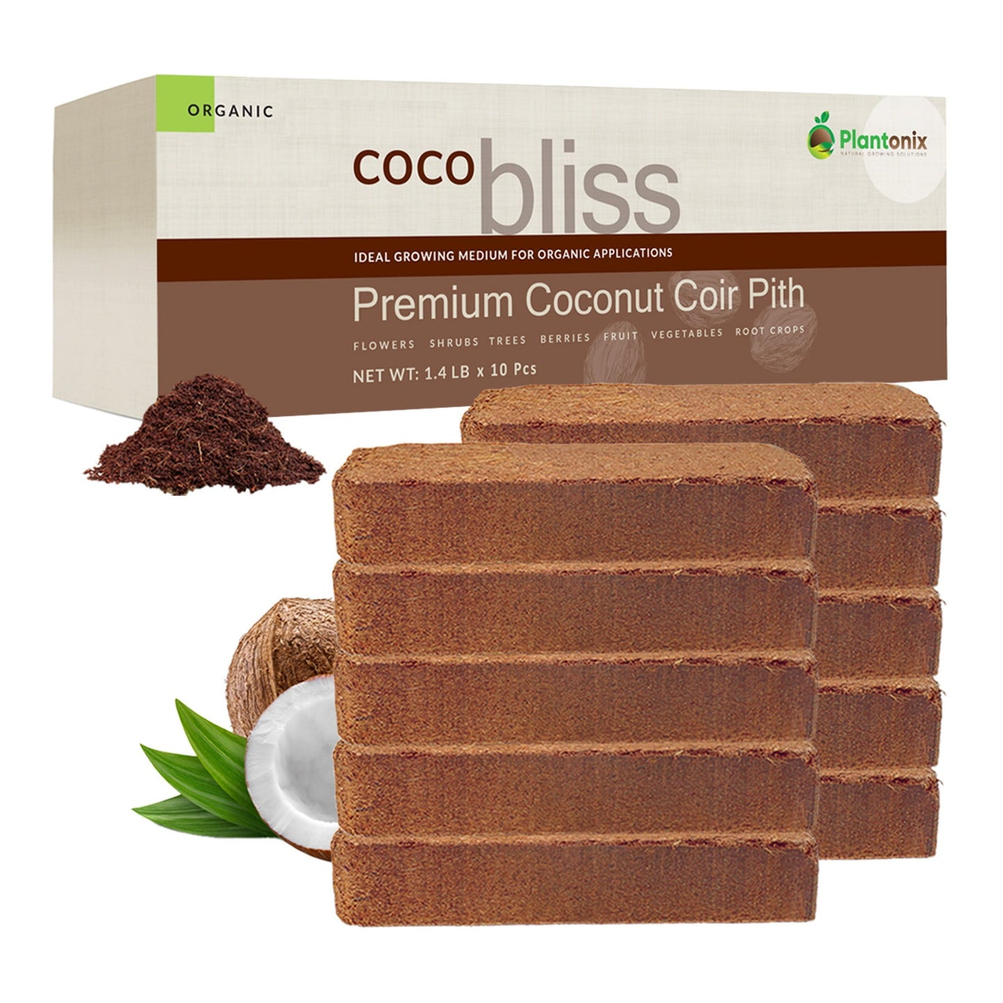 Coco Bliss - 650g Coco Coir Bricks - Blessings Grow Meadows