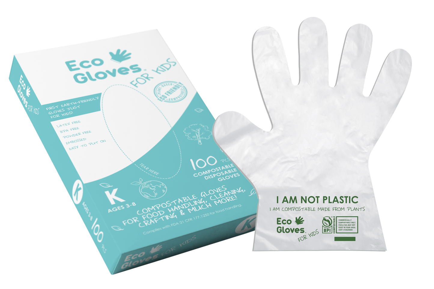 Compostable Disposable Gloves - Clear (100 gloves/box) | Eco Gloves - Eco Gloves ~ Blessings Grow Meadows
