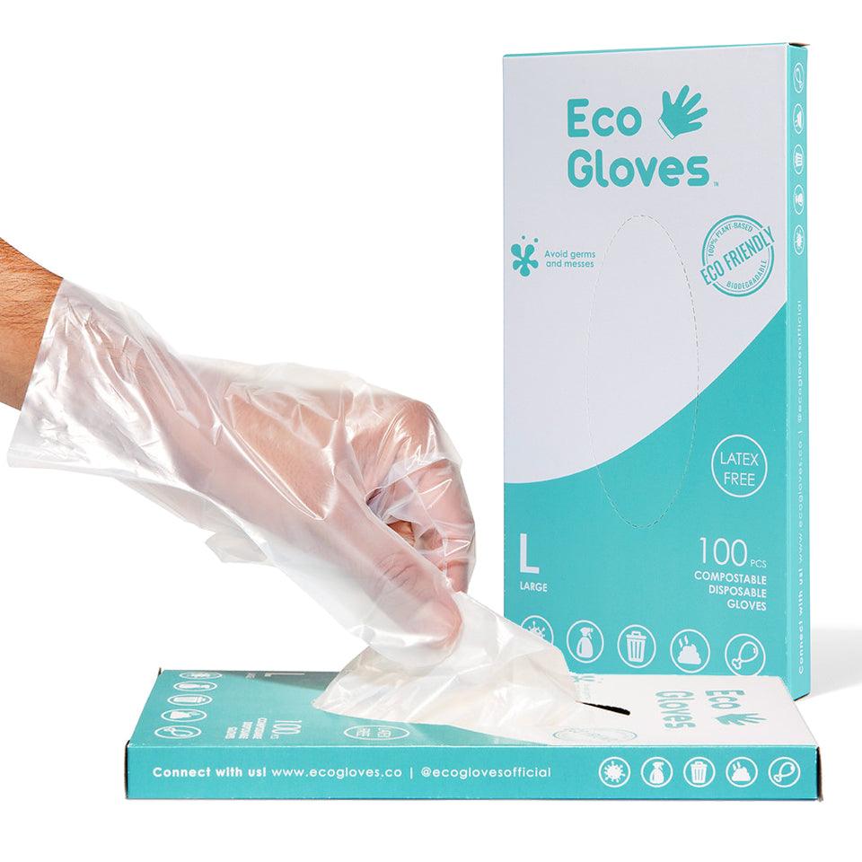 Compostable Disposable Gloves - Clear (100 gloves/box) | Eco Gloves - Eco Gloves ~ Blessings Grow Meadows