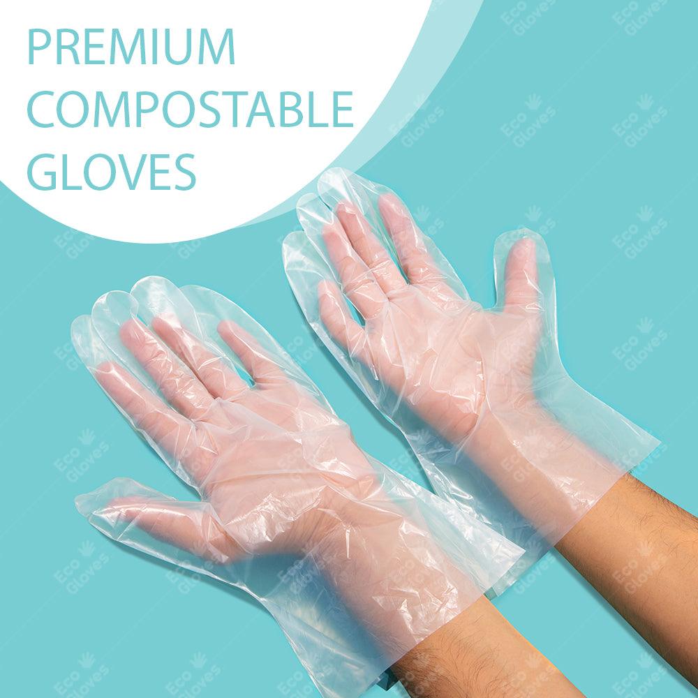 Compostable Disposable Gloves - Clear (100 gloves/box) | Eco Gloves - Eco Gloves ~ Blessings Grow Meadows