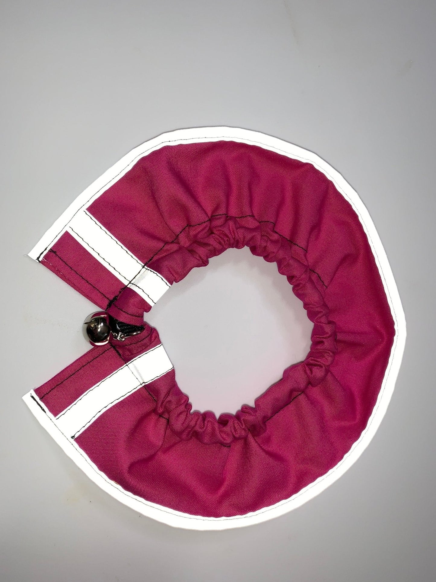 Red bandana breakaway cat collar from Crazy K Farm Pet and Poultry featuring the Prey Saver design.