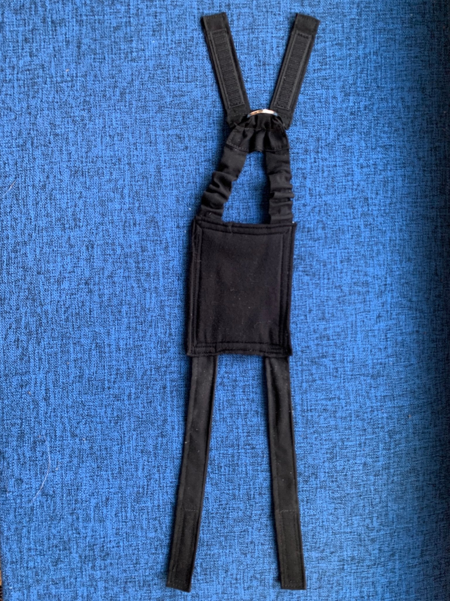 Red bandana Hen Saver chicken harness by Crazy K Farm Pet and Poultry, designed for chickens and ducks without diapers.