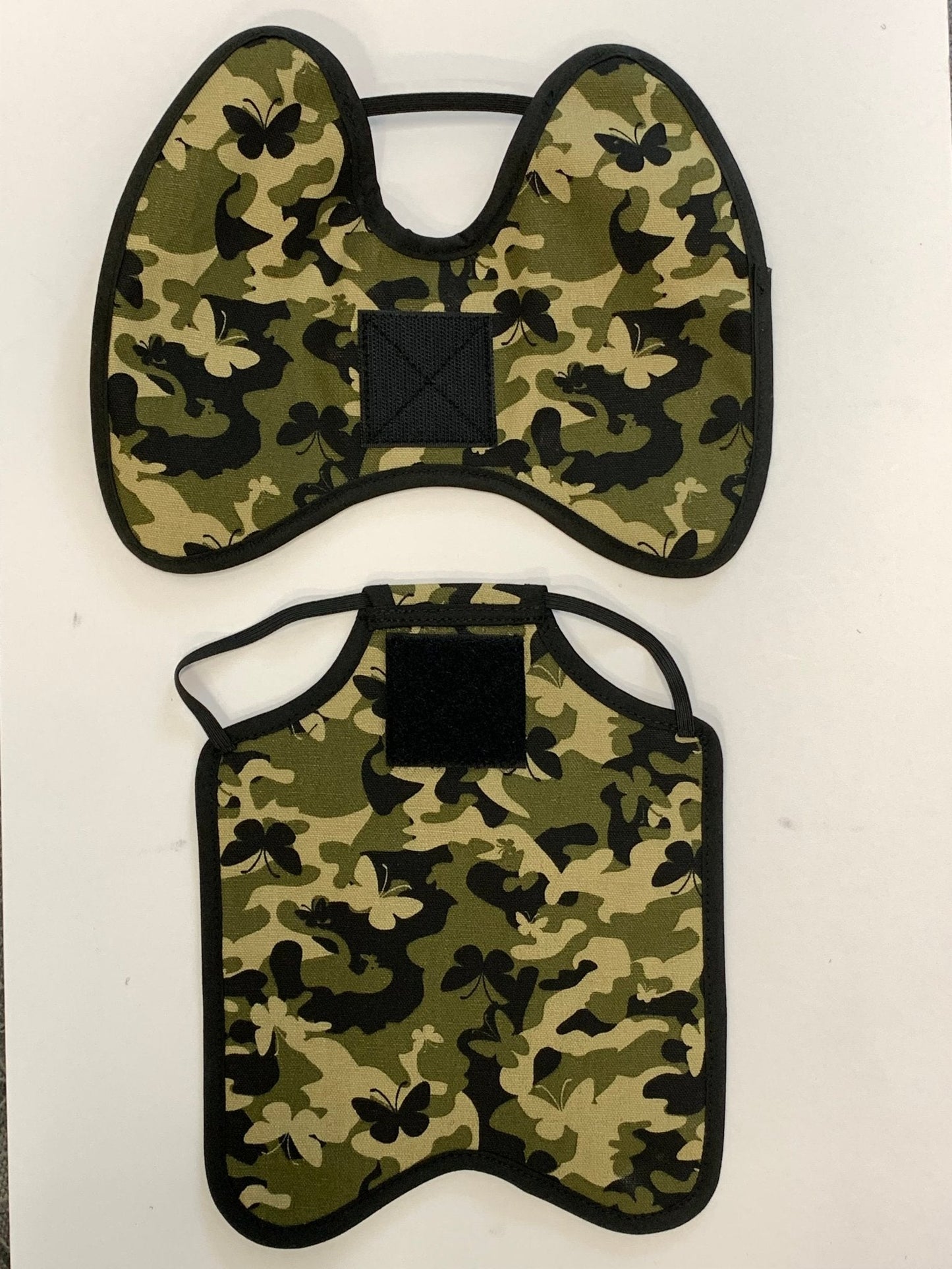 Navy hen apron with shoulder protectors for chickens, made by Crazy K Farm Pet and Poultry, designed to protect hens from injury.