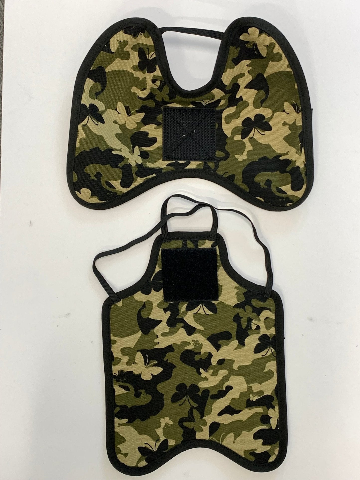 Navy hen apron with shoulder protectors by Crazy K Farm Pet and Poultry, designed for large hens to prevent feather pecking and injuries.