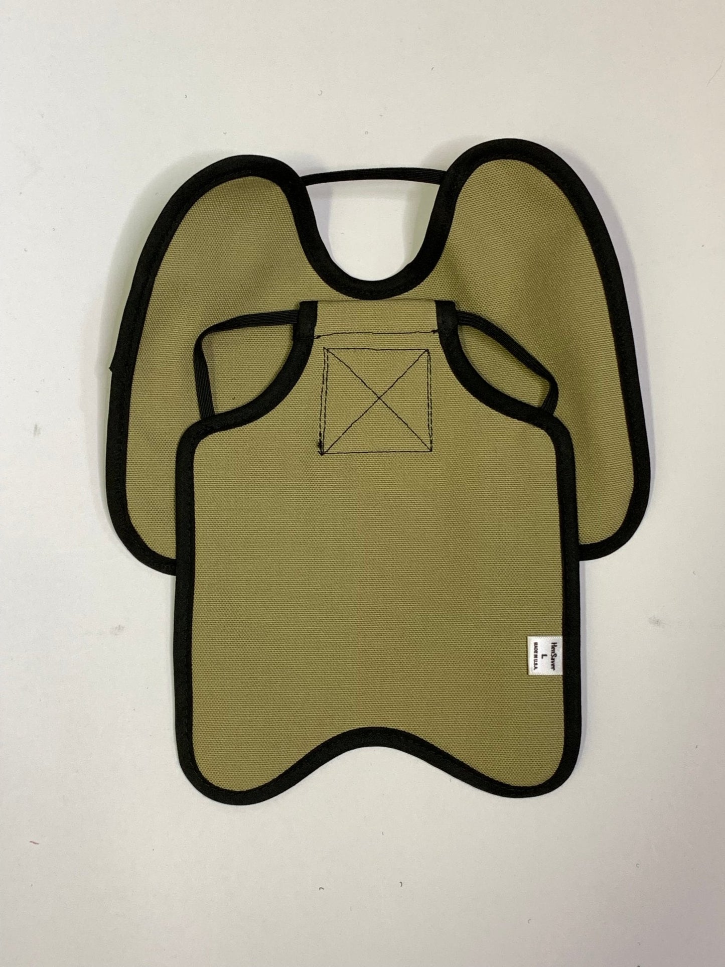 Navy hen apron with shoulder protectors for chickens, made by Crazy K Farm Pet and Poultry, designed to shield hens from injury.