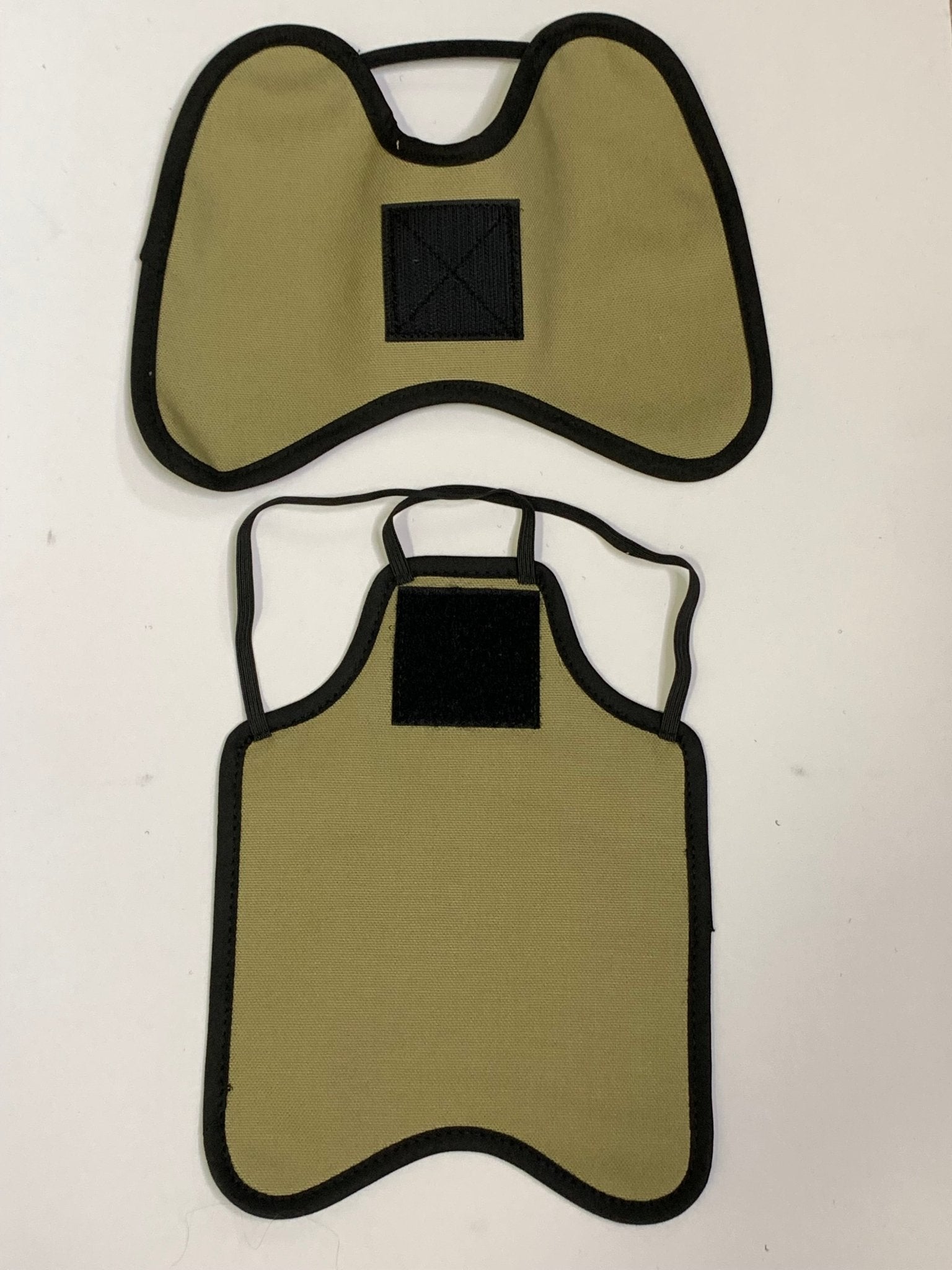Navy Hen Saver chicken saddle with shoulder protectors for hens, made by Crazy K Farm Pet and Poultry, designed for standard-sized chickens.