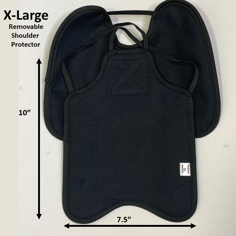 Navy Hen Saver chicken saddle with shoulder protectors from Crazy K Farm Pet and Poultry, designed for standard hens.