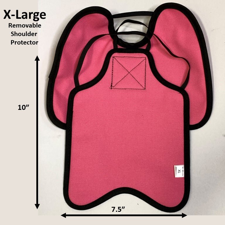 Navy Hen Saver chicken saddle with shoulder protectors for hens, made by Crazy K Farm Pet and Poultry, designed for standard-sized hens.