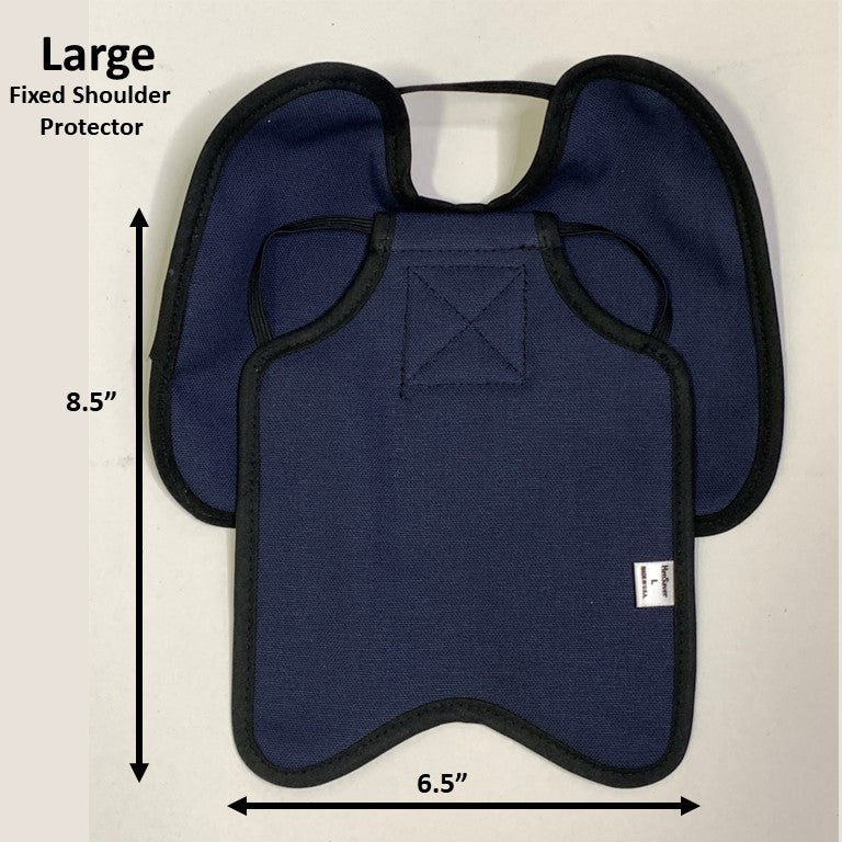 Navy Hen Saver chicken saddle with shoulder protectors for hens, made by Crazy K Farm Pet and Poultry, designed for large chickens.