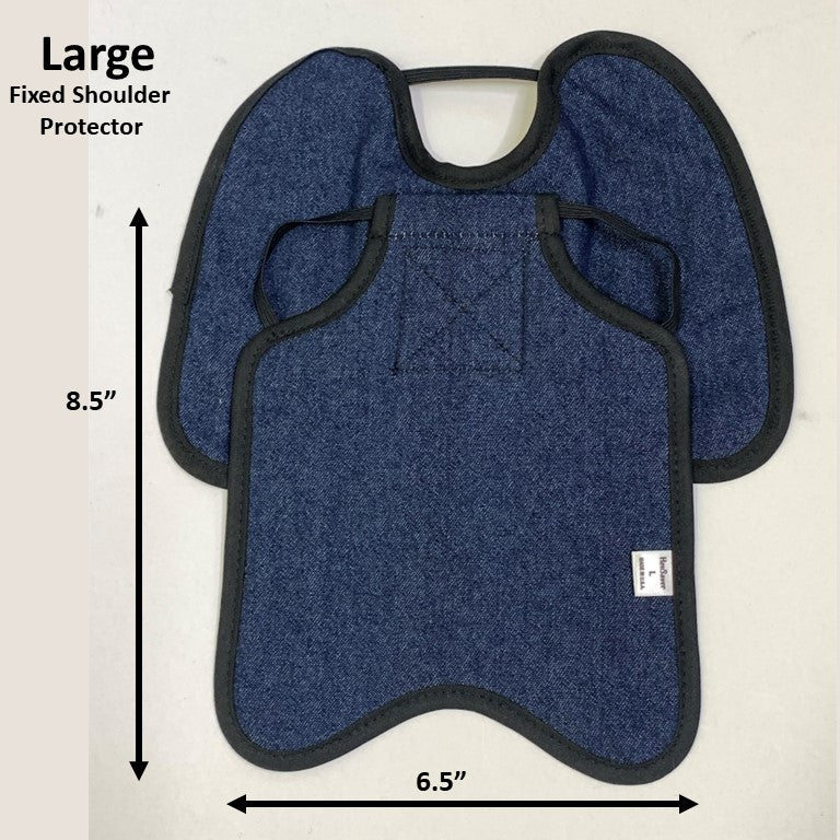 Navy Hen Saver chicken saddle with shoulder protectors from Crazy K Farm Pet and Poultry, designed for large hens.