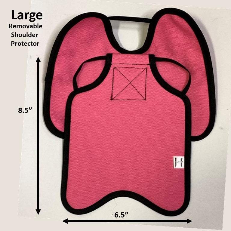Navy Hen Saver chicken apron with shoulder protectors for hens, made in the USA, designed to shield hens from pecking and injury.