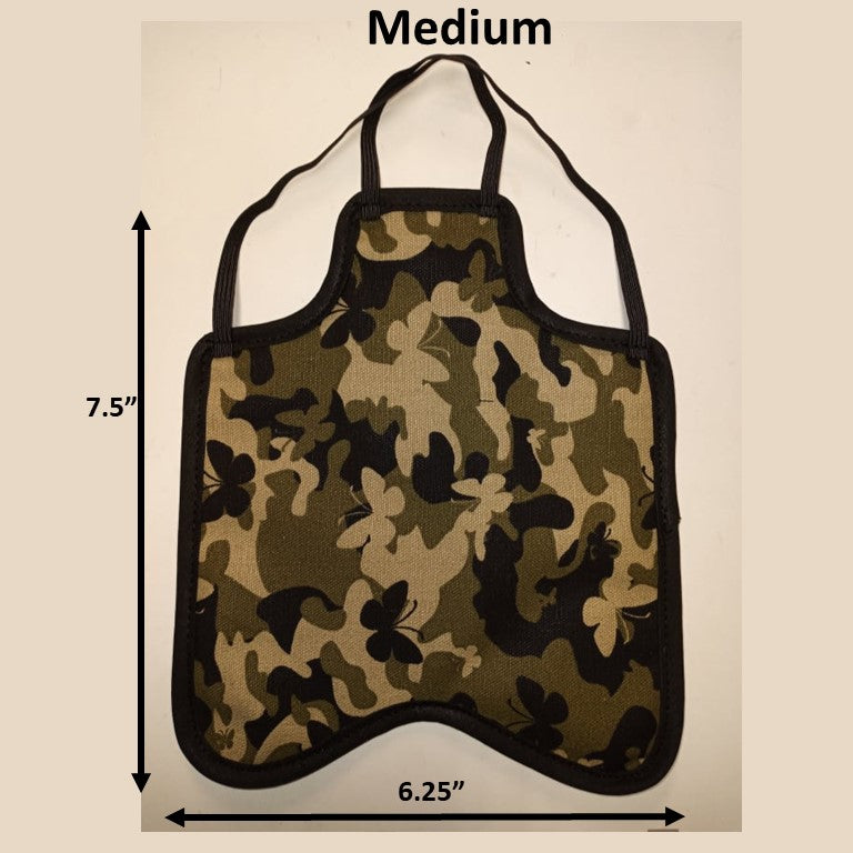 Navy hen saddle for small bantam hens, single strap back style, made by Crazy K Farm Pet and Poultry, USA-made chicken apron.