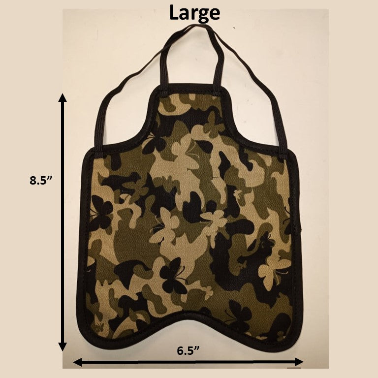 Small navy hen saddle by Crazy K Farm Pet and Poultry, designed as a chicken apron for hens, made in the USA.