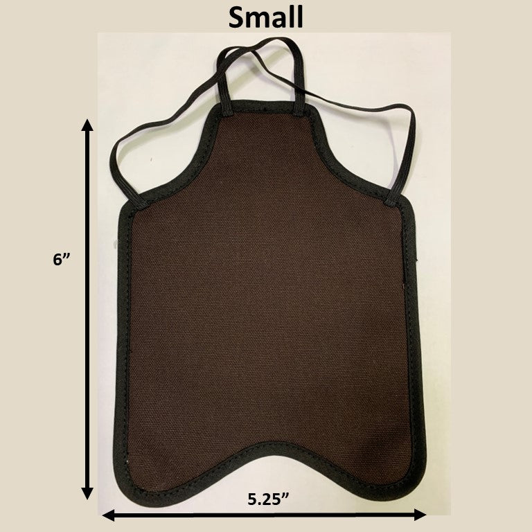 Navy hen saddle for hens by Crazy K Farm Pet and Poultry, small bantam size, single strap back pack-style chicken apron.